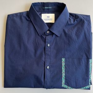Scotch & Soda Casual Button Down Navy Shirt Size XL
